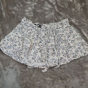 Rewash White and Blue Ruffled Skater Skirt